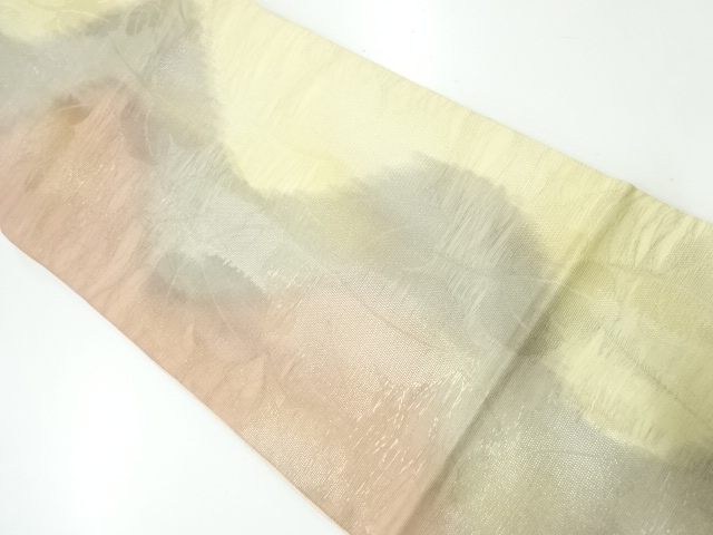 アンティーク　 紗 葉模様織出し袋帯（材料）